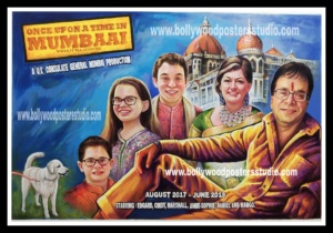 Family hand made portrait in bollywood themed