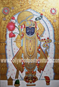 Hindu god shreenathji oil painting