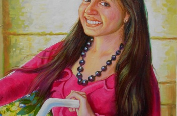 Oil portrait painting from photo on canvas
