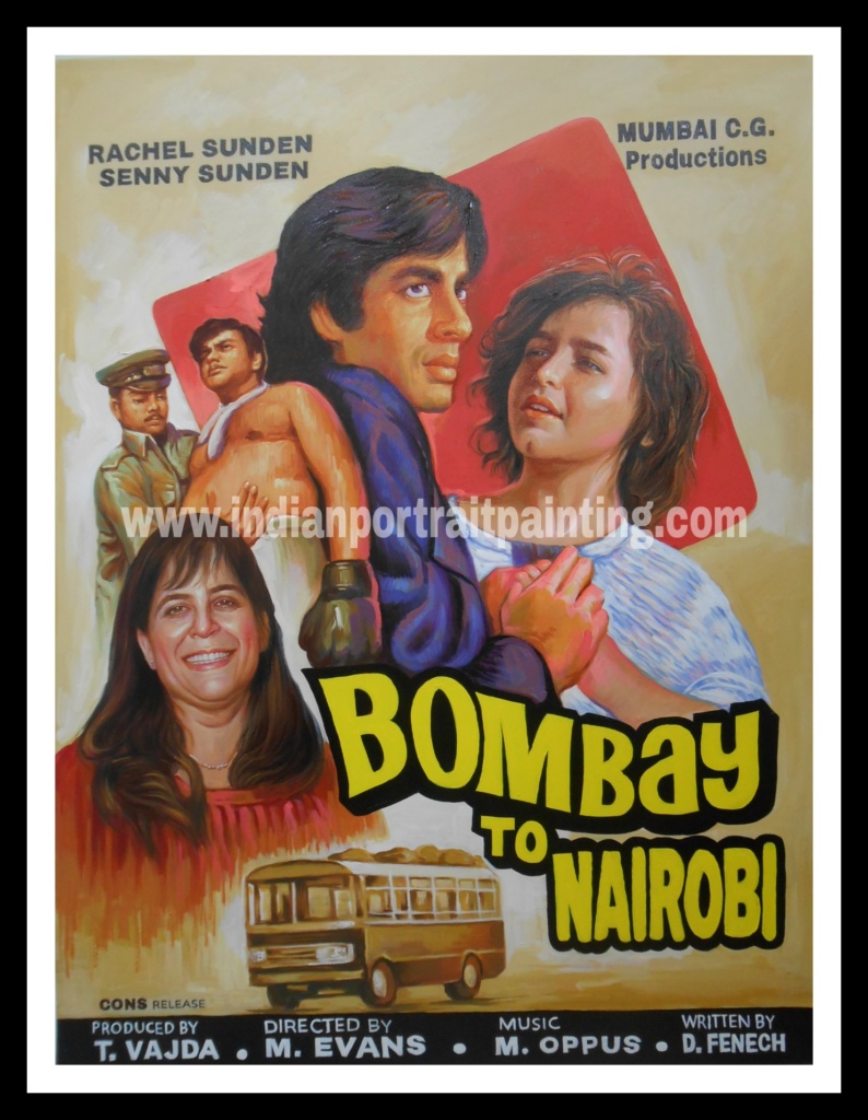 Customized canvas bollywood movie poster artist