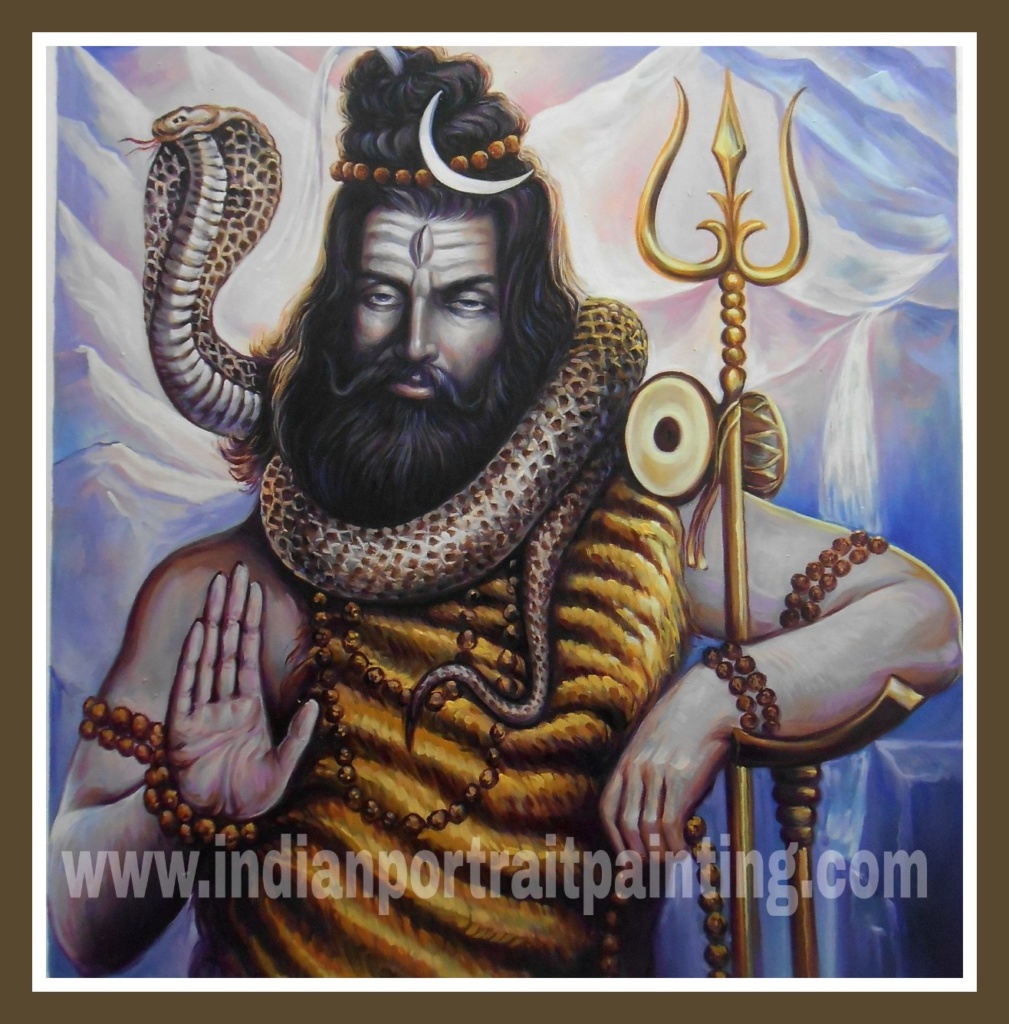 Lord shiva oil painting art on canvas hand painted