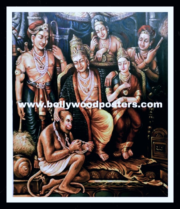 Original hand painted shree Ram darbar painting on oil canvas