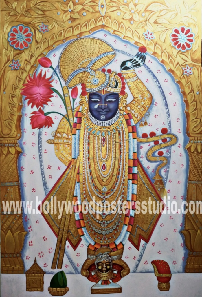 Hindu god shreenathji oil painting