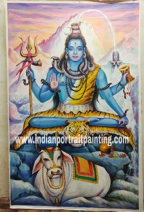 Oil canvas lord Shiva original painting