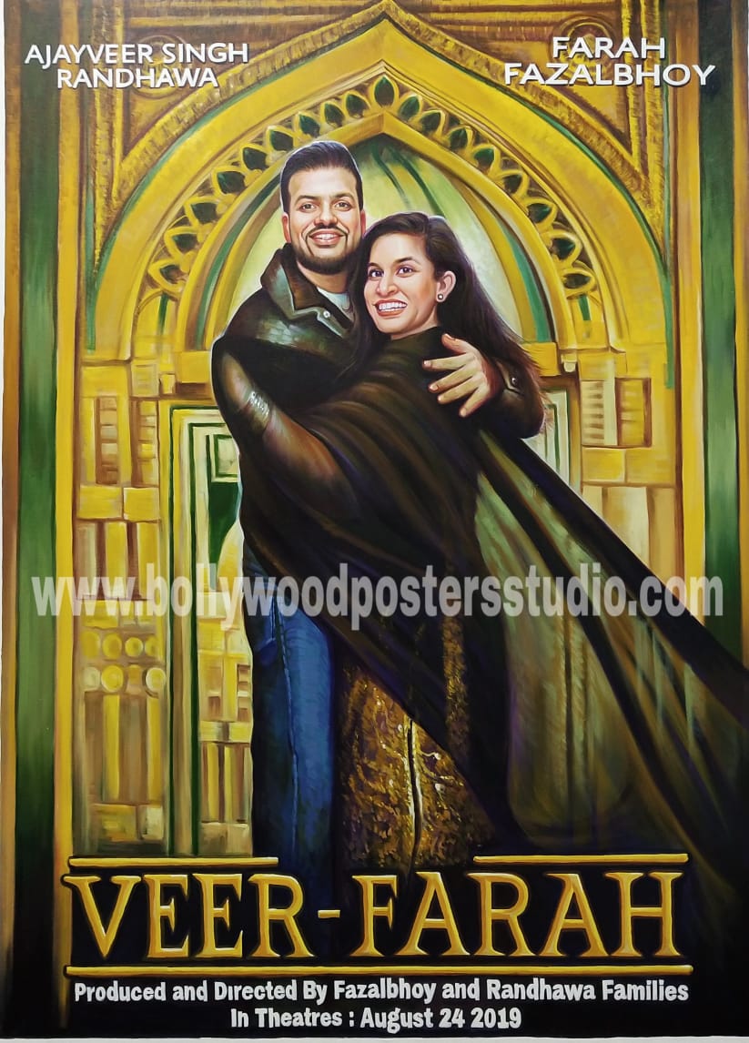Romantic custom bollywood posters couple gift online