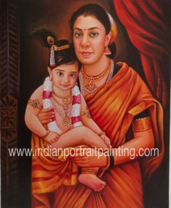 Custom indian traditional oil painting
