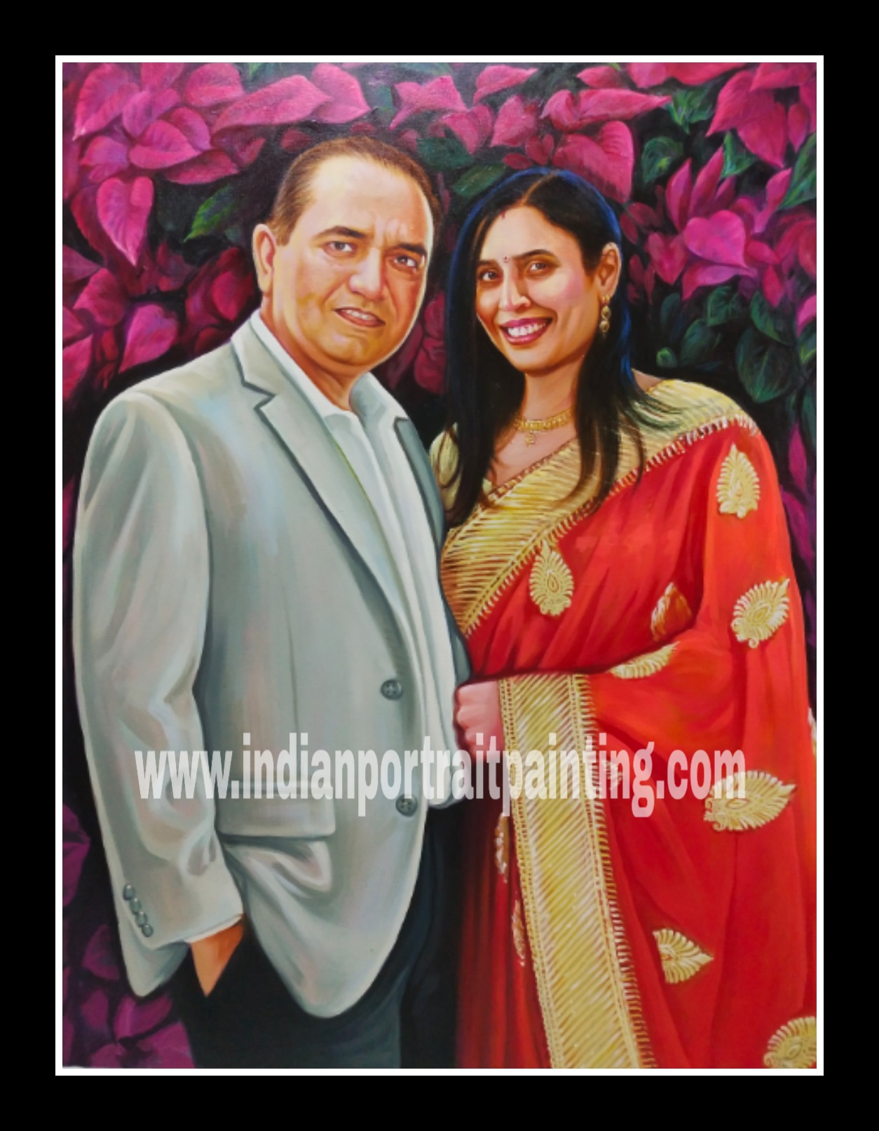 Portrait oil painting for anniversary